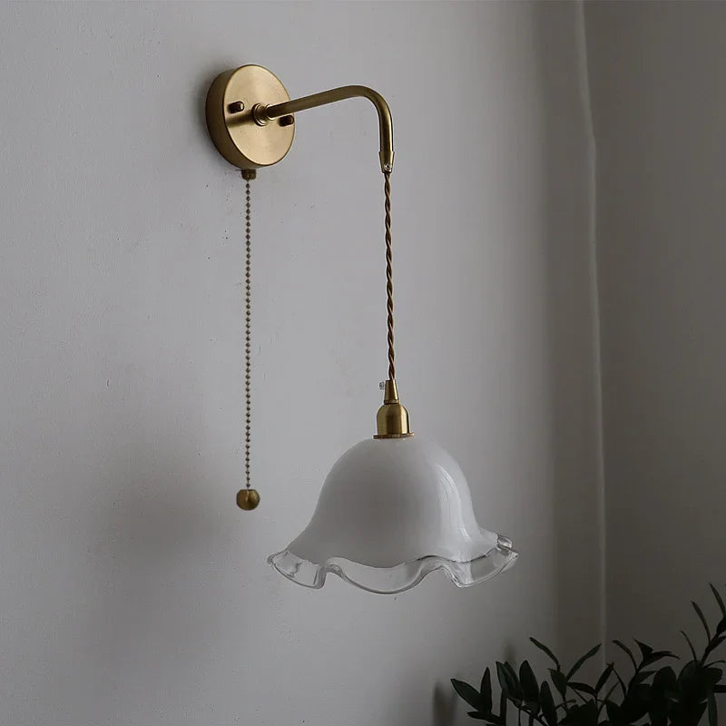 Afralia™ LED Copper Wall Light: Modern Nordic Interior Lamp for Bedroom, Bathroom, and Balcony