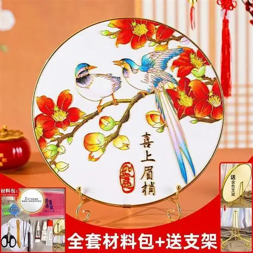Afralia™ Cloisonne Silk Enamel Painting DIY Kit - Beginner Handmade Material Package