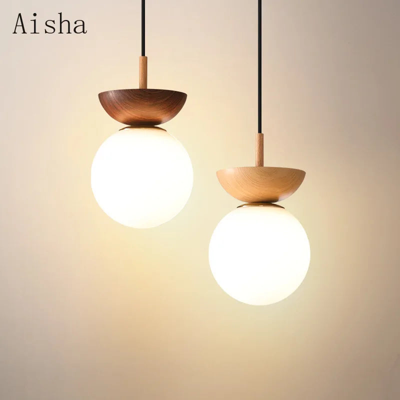 Afralia™ Milk White Retro Ball Pendant Lamp - Nordic Home Lighting