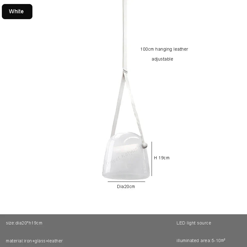 Afralia™ Glass Pendant Chandelier: Modern Leather Belt Luxury LED Lighting for Home Decor