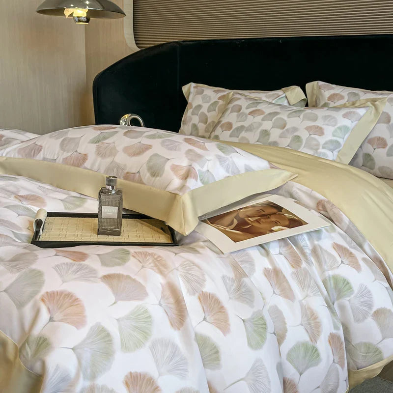 Afralia™ Eucalyptus Fiber Flowers Bedding Set: Duvet Cover, Bed Sheet, Pillowcase - 4Pcs