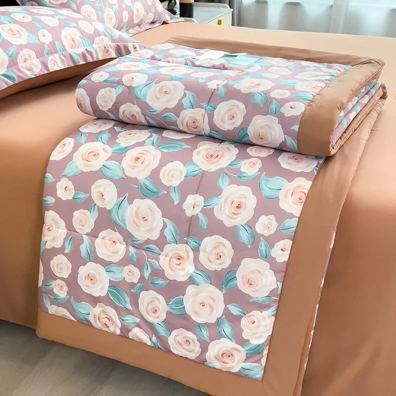 Afralia™ Retro Print Summer Cooling Comforter for Queen/King Beds