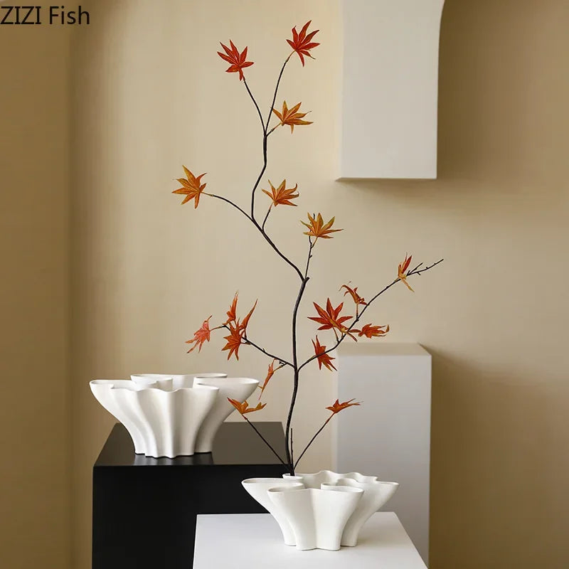 Afralia™ Ceramic Vase Hydroponics Flower Pot Desk Decoration Modern Crafts Room Aesthetic Decor