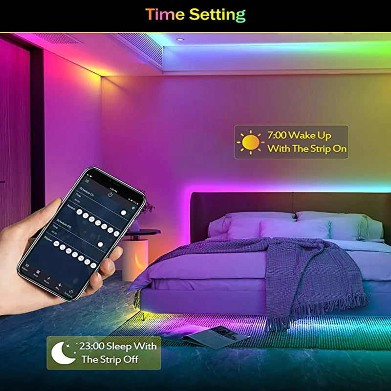 Afralia™ RGBIC LED Strip: Bluetooth Music Sync, Remote Control, Party Interior Decor