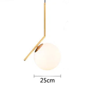Afralia™ Modern Minimalist Metal Pendant Light Glass Ball Kitchen Living Room Decor