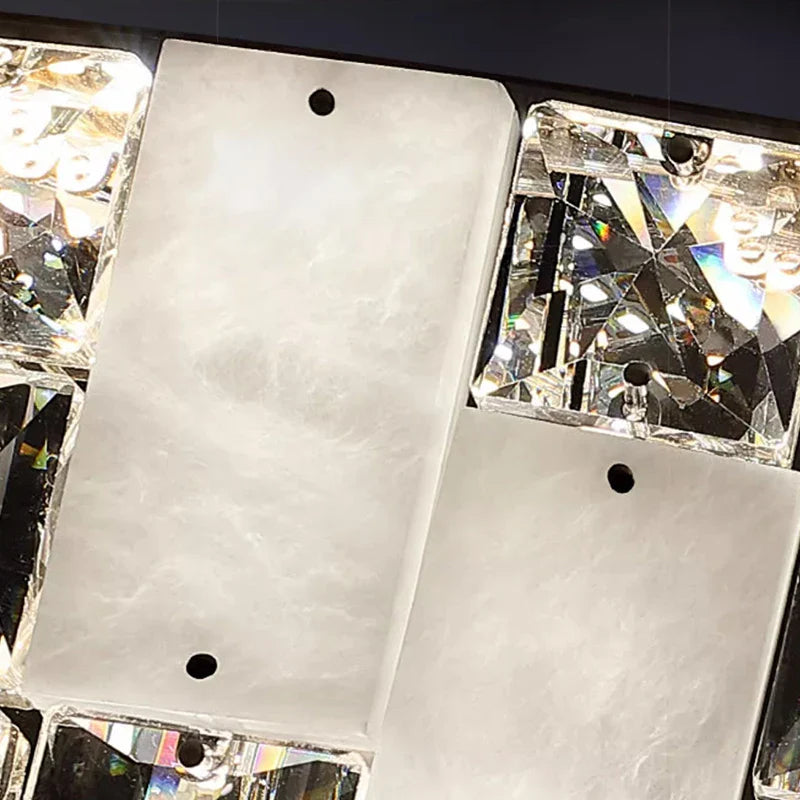 Afralia™ Luxe Black Chandelier with Acrylic Crystals - Modern Art Deco Ceiling Light