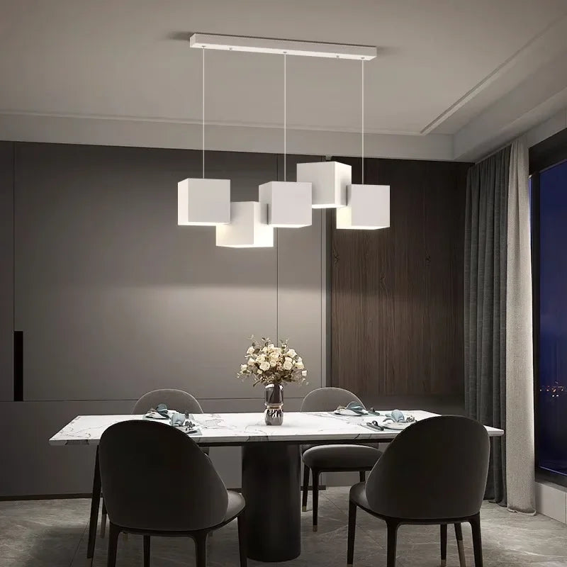 Afralia™ Magic Cube LED Pendant Lights for Dining Room Living Room Fixtures