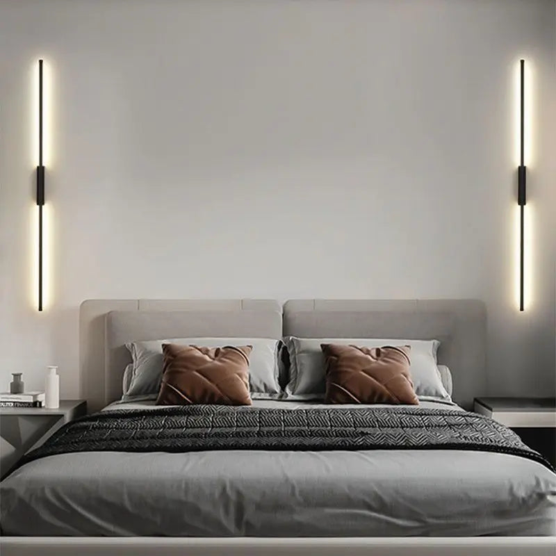 Afralia™ Minimalist LED Strip Wall Lamp: Modern Nordic Design for Living Room, Bedroom, and TV Background Lighting