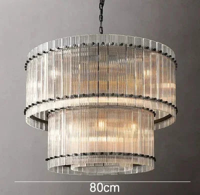 Afralia™ Gold Double Layer Ring Crystal Pendant Light for Bedroom Dining Living Room