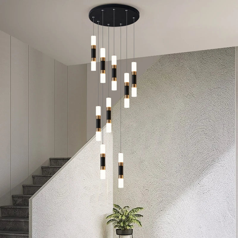 Afralia™ LED Staircase Chandelier: Modern Duplex Home Lighting for Architectural Decoration