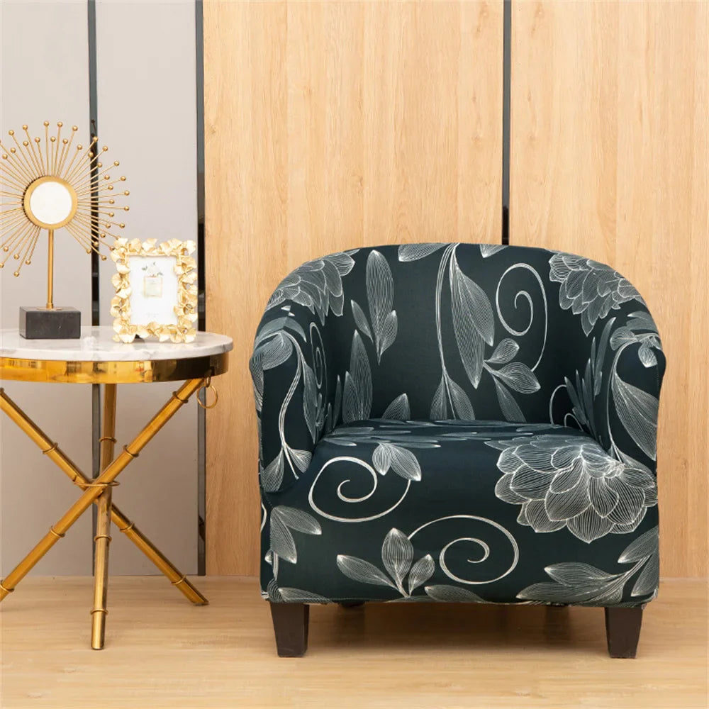 Afralia™ Printed Tub Chair Cover - Armchair Slipcover for Club Sofa