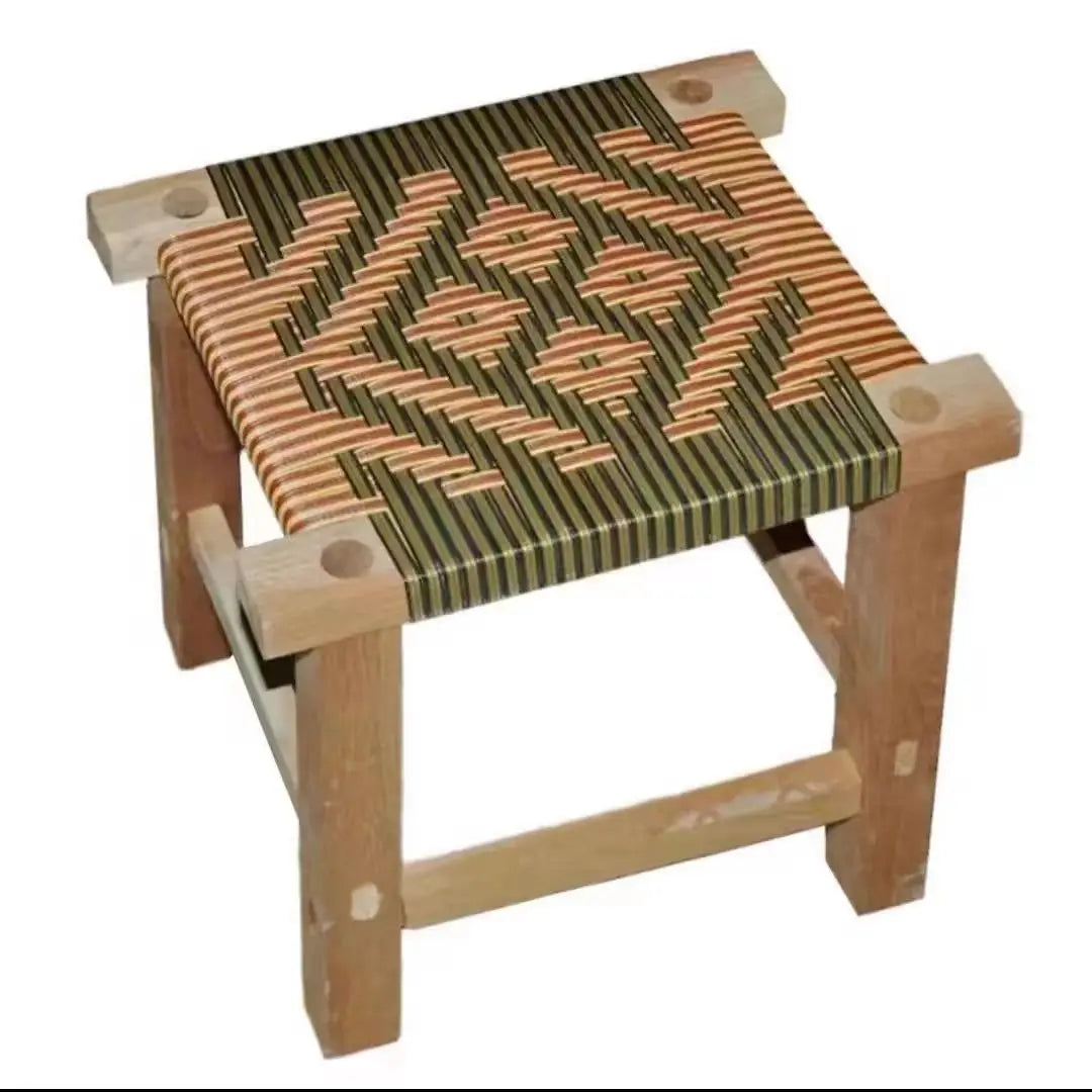 Afralia™ Rattan Solid Wood Stool: Stylish Handcrafted Square Seat for Home Tables