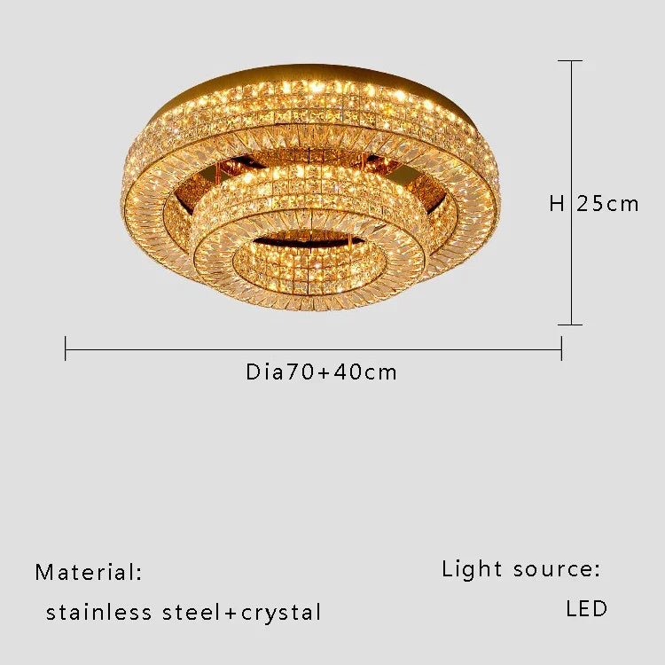 Afralia™ Crystal Two Tier Ceiling Chandelier LED Lighting for Bedroom & Living Room