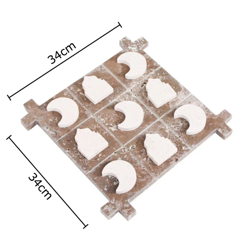 Afralia™ Acrylic Tic-Tac-Toe Chessboard Set - Geometric Art Desk Decoration with Casual Chess Pieces