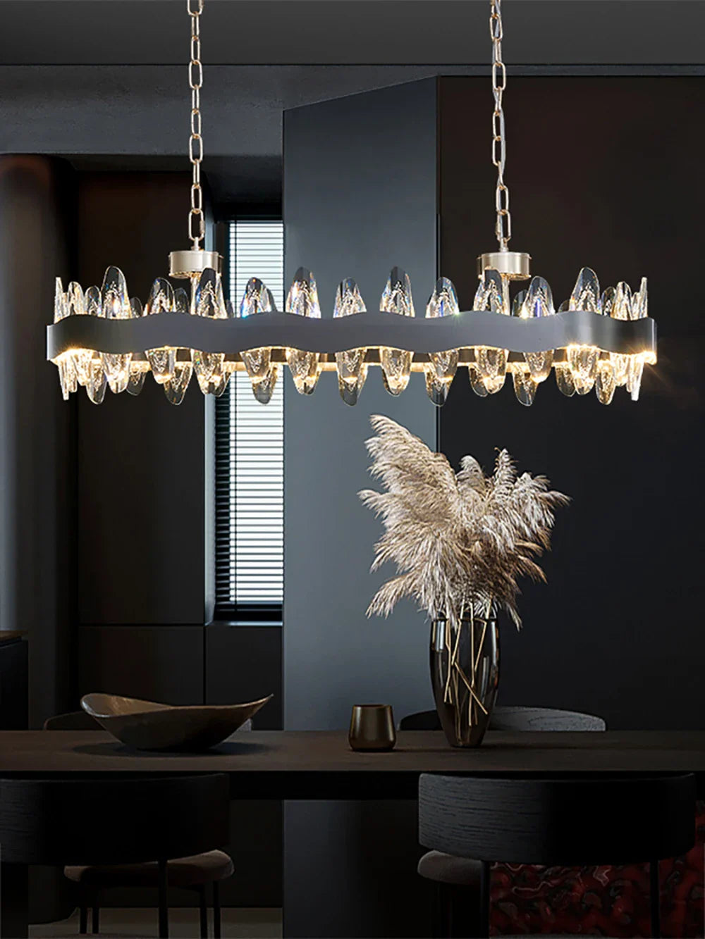 Afralia™ Modern Crystal Chandelier: Long Gold LED Luxury Suspension Lamps