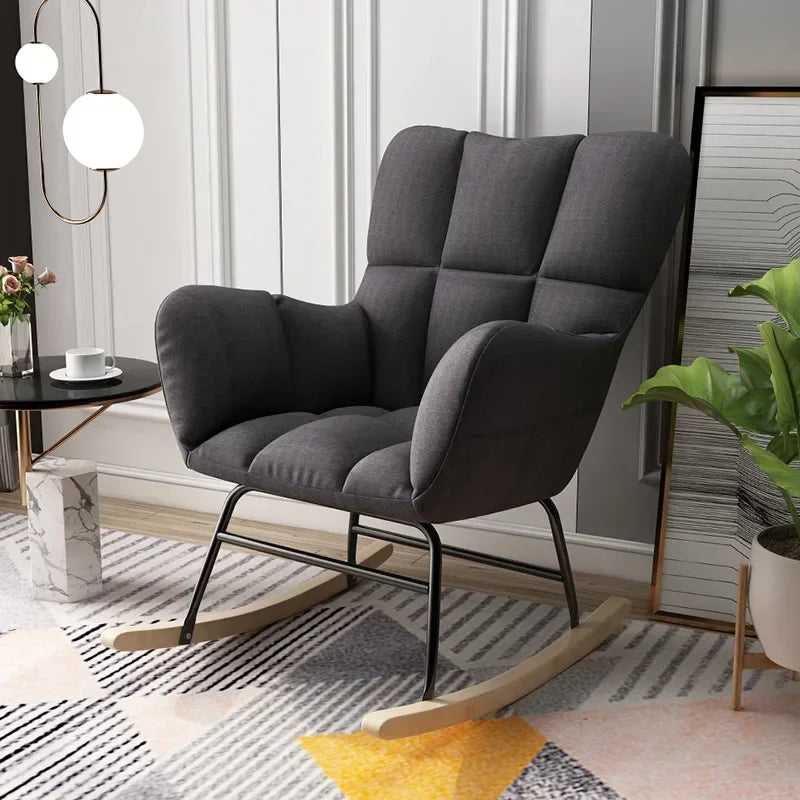 Afralia™ Solid Wood Rocking Chair for Leisure and Comfort at Home