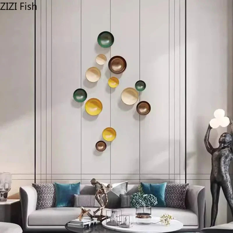 Colorful Disk Wall Ornaments by Afralia™ - Round Hanging Decor for Living Room Aesthetics