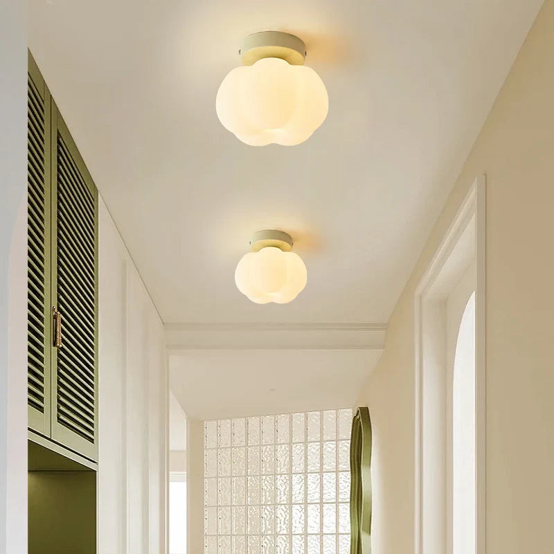 Afralia™ Pumpkin Ceiling Lamp: Modern Nordic Indoor Lighting for Children's Bedroom & Home Aisle