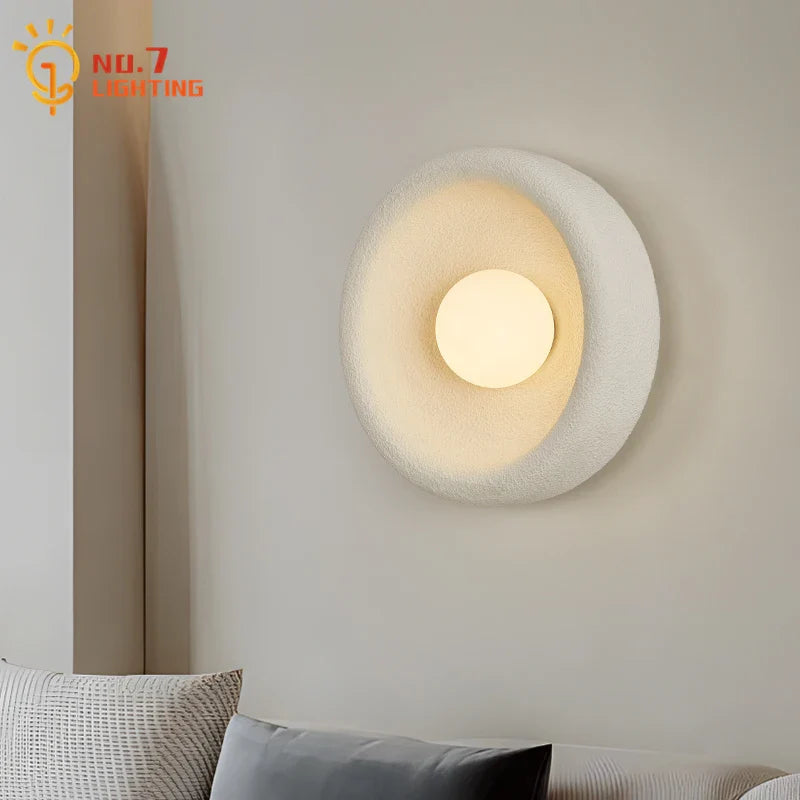 Afralia™ Wabi-Sabi Designer Wall Light LED Warm Atmosphere Resin Living Room Bedroom
