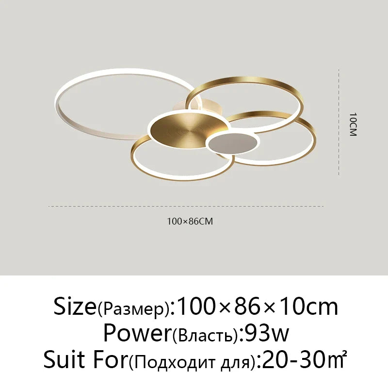 Afralia™ Modern LED Chandelier with Remote Control for Living Room & Bedroom Lighting