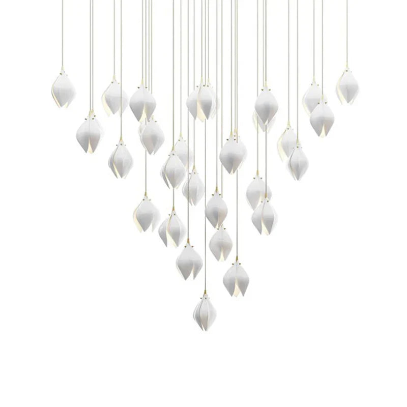 Afralia™ Petals G9 LED Pendant Light: Modern Ceramics Lustre for Hotel Lobby, Villa, Living Room, Stairs