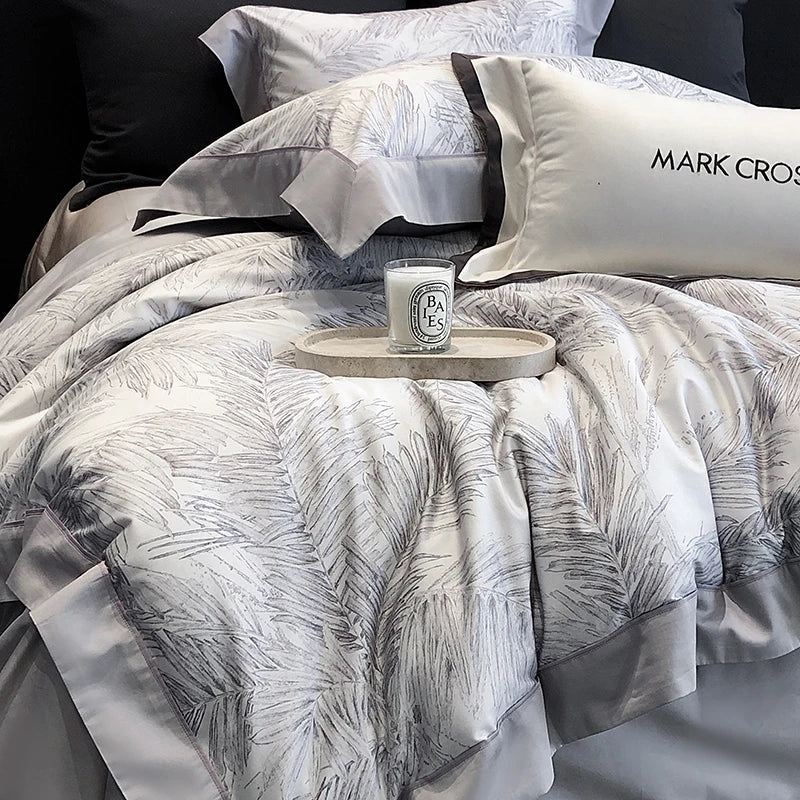 Afralia™ Egyptian Cotton Bedding Sets: Queen King Ru Sizes - Luxe Bed Linens