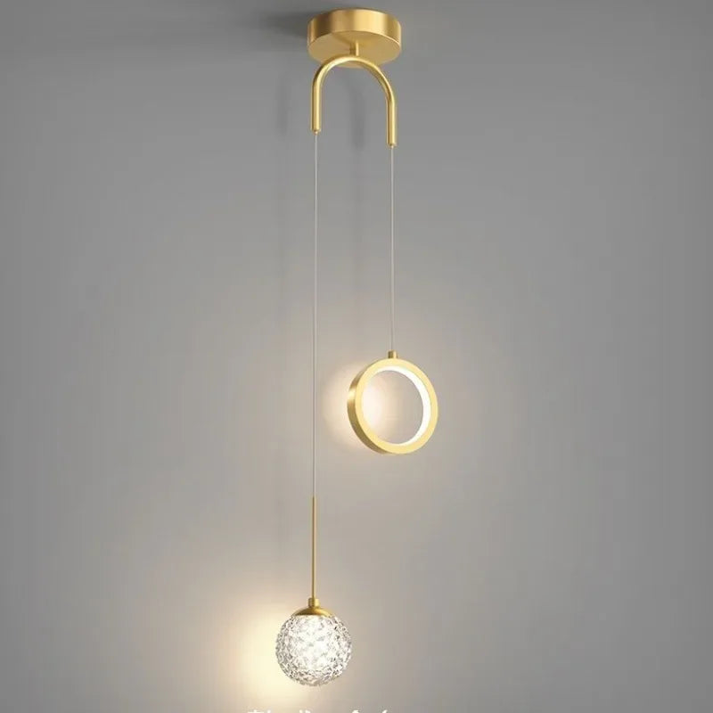 Afralia™ Gold Ring LED Pendant Light for Luxury Ceiling Decor