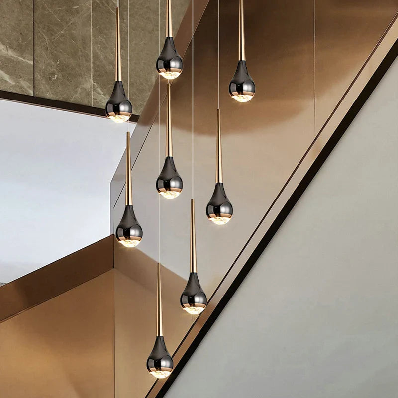 Afralia™ Hollow High Chandelier: Modern Nordic Loft Villa Stair Lamp