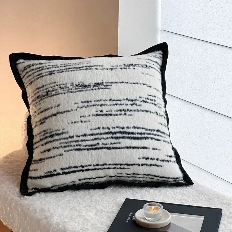 Afralia™ Luxury Leopard Print Imitation Mink Fur Throw Pillow - Soft & Plush