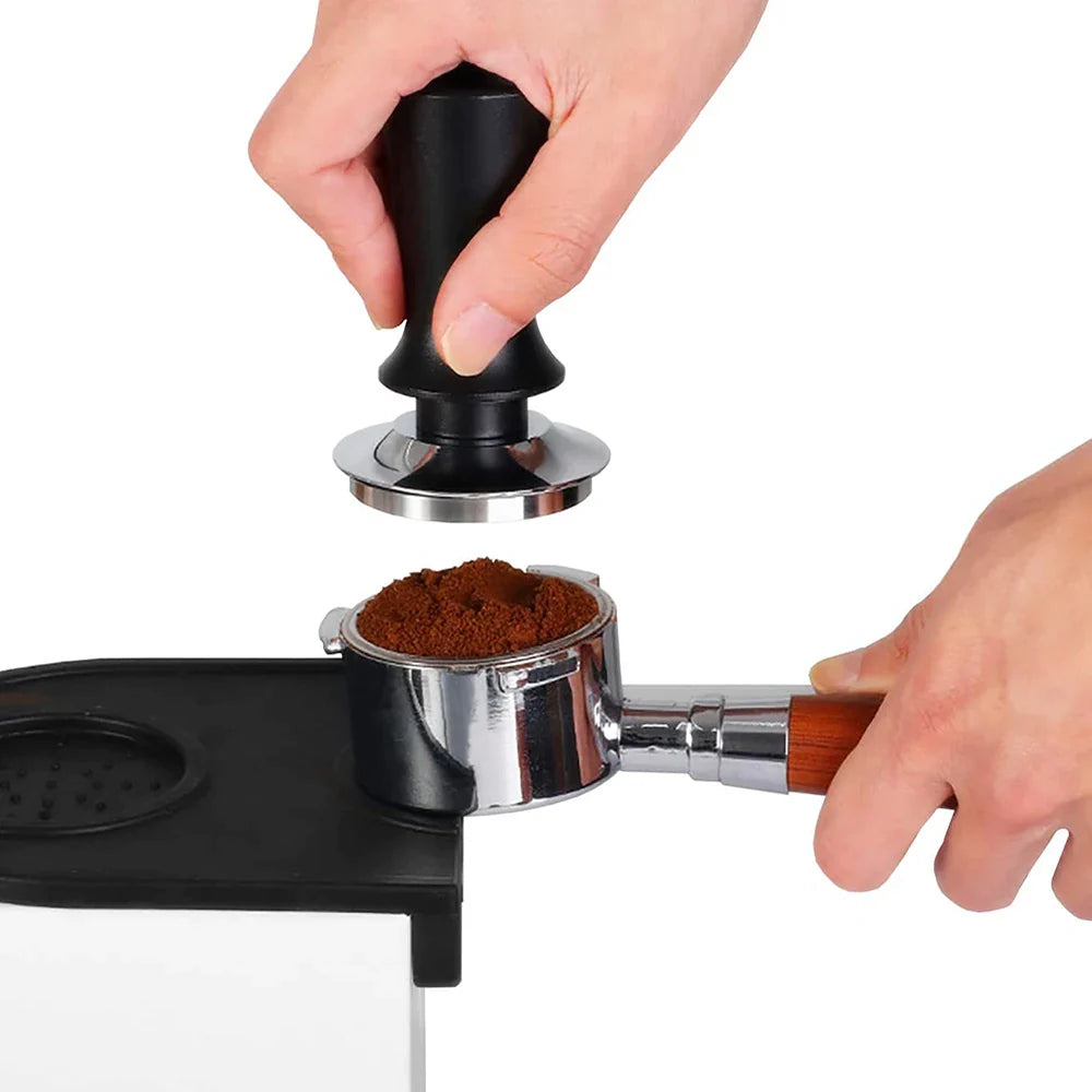 Afralia™ 51/53/58mm Calibrated Espresso Coffee Tamper with Spring Handle & Stainless Steel Base