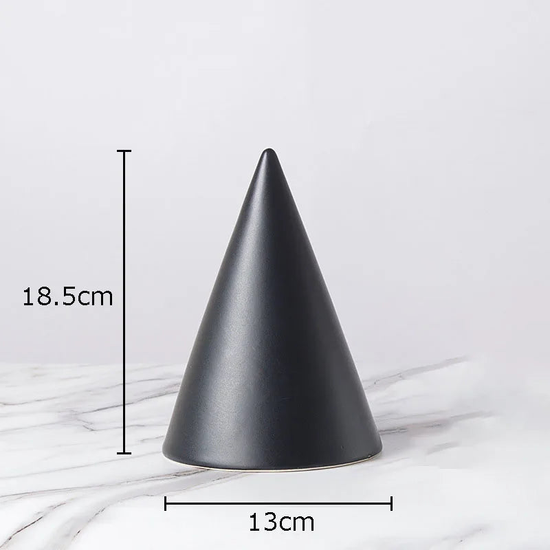 Afralia™ Cube Round Statue Decor Ceramic Ornament Sculpture Artwork for Desk & Room