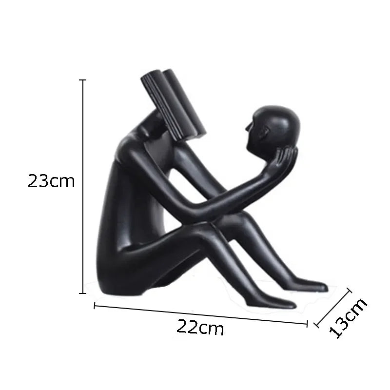 Afralia™ Abstract Figure Sculpture Creative Resin Decor for Room Aesthetic Appeal