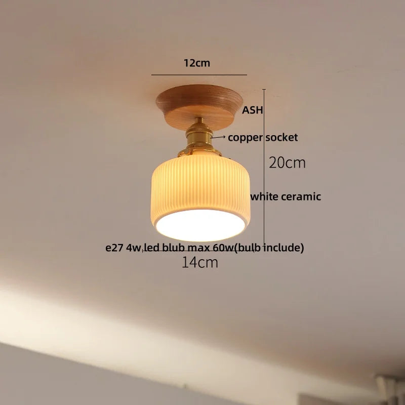 Afralia™ White Ceramic LED Ceiling Light Fixture Nordic Modern Home Decor Lighting Plafond Lamp