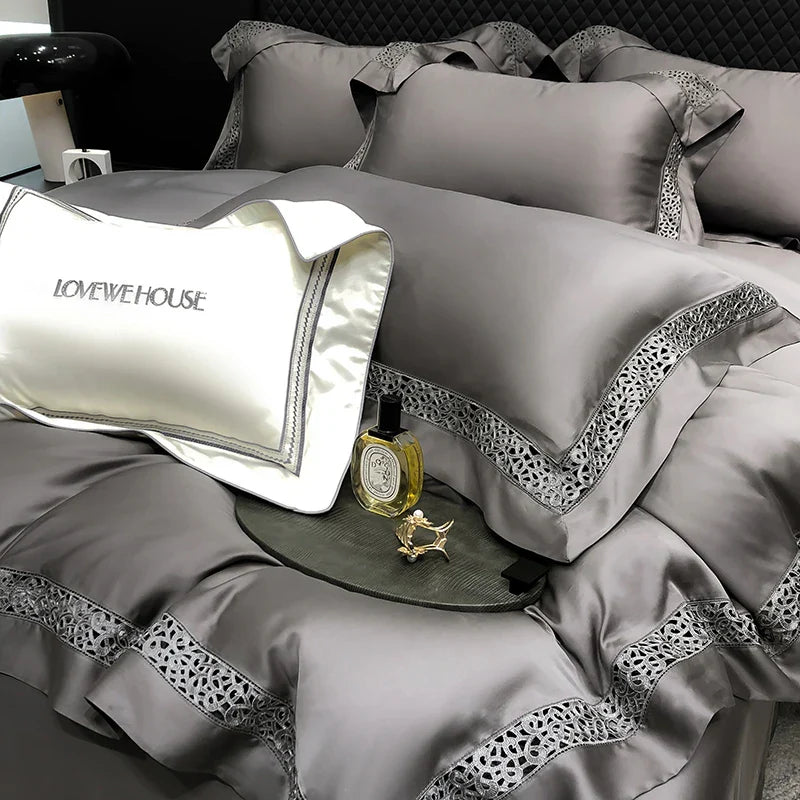 Afralia™ Eucalyptus Lyocell 1000TC Luxury Bedding Set with Wide Edge, Soft Silky & Breathable