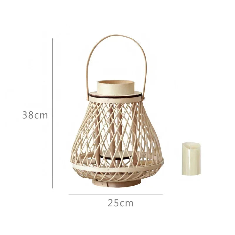 Bamboo Weaving Candlesticks by Afralia™ - Chinese Style Decorative Lanterns for Home and Hotel