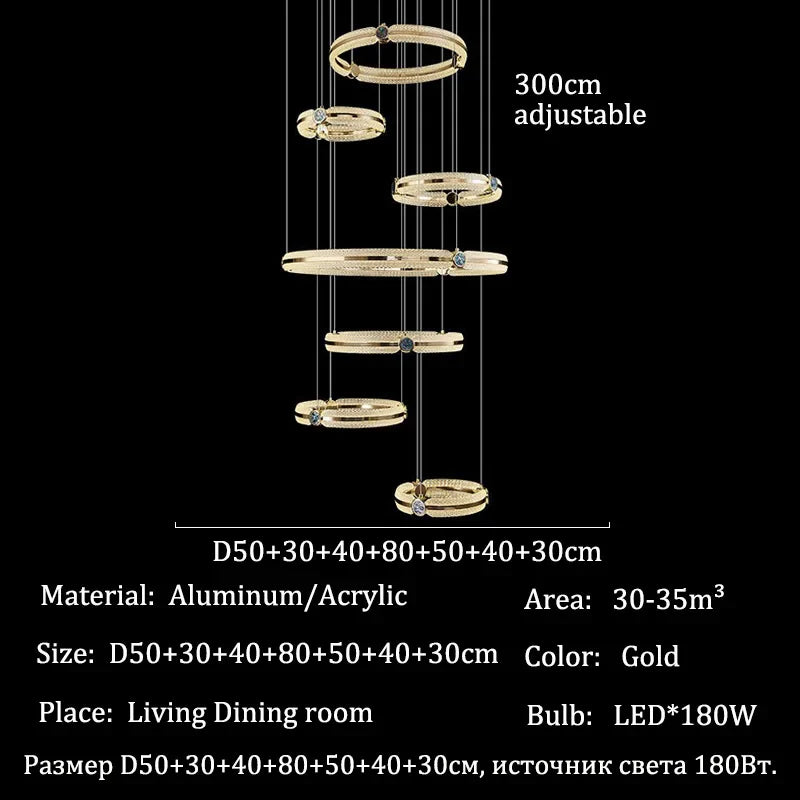 Afralia™ Modern Lustre Chandelier Ceiling Light - Luxury Pendant LED Lighting for Home Décor