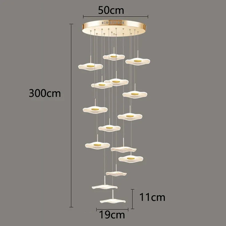 Afralia™ Crystal Chandelier Stair Pendant Lamp Living Room Pendant Lights Interior Lighting