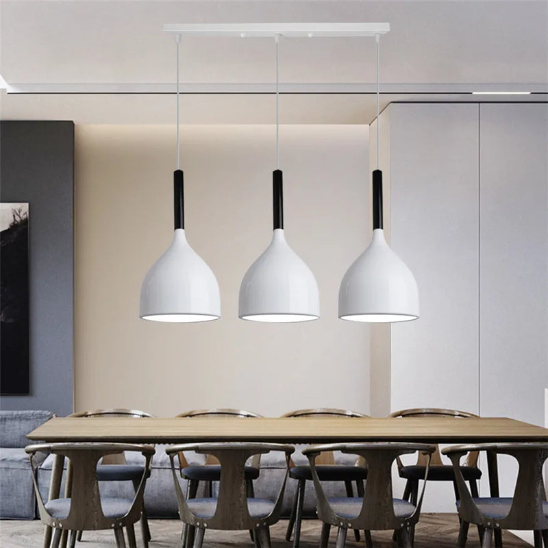 Afralia™ Modern Nordic Pendant Light White Lampshade E27 for Bedroom Living Room