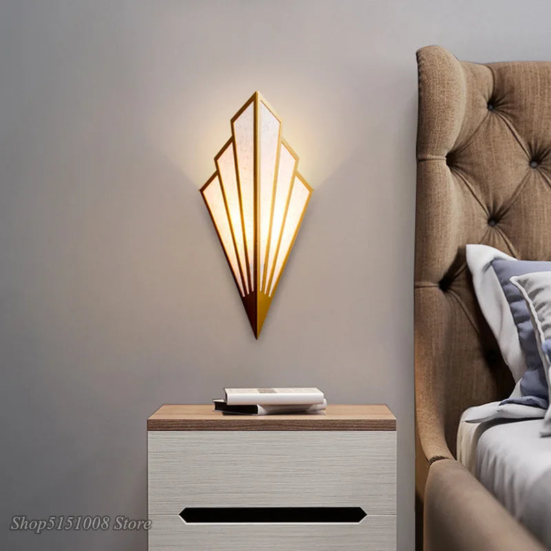 Afralia™ Vintage Golden Industrial Fan LED Wall Sconce for Bedroom and Corridor