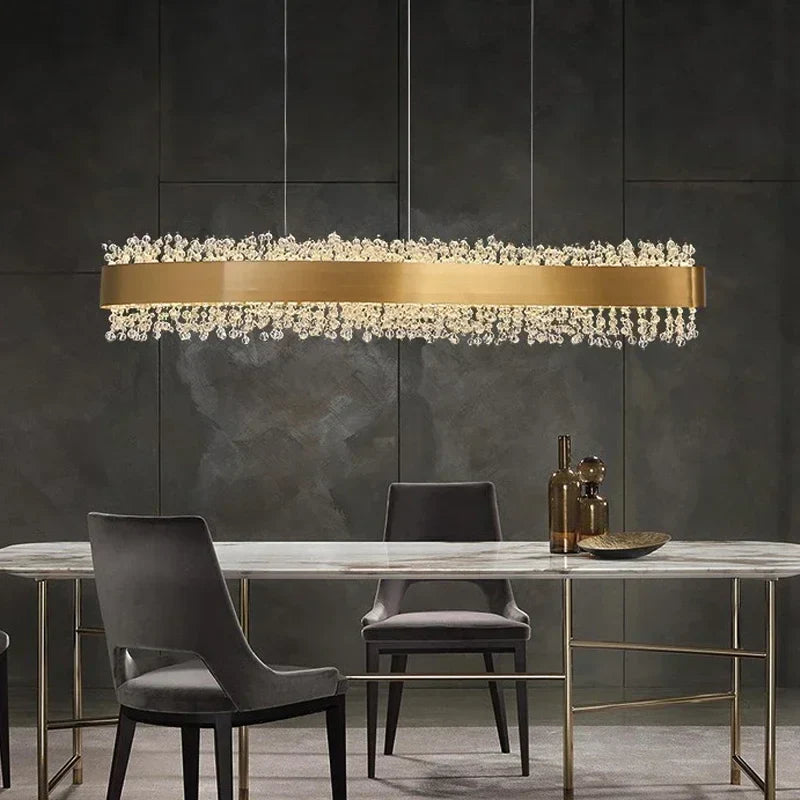 Afralia™ Crystal Chandeliers: Modern Luxury Lighting for Dining Room, Bar, Ceiling - Pendant Fixtures