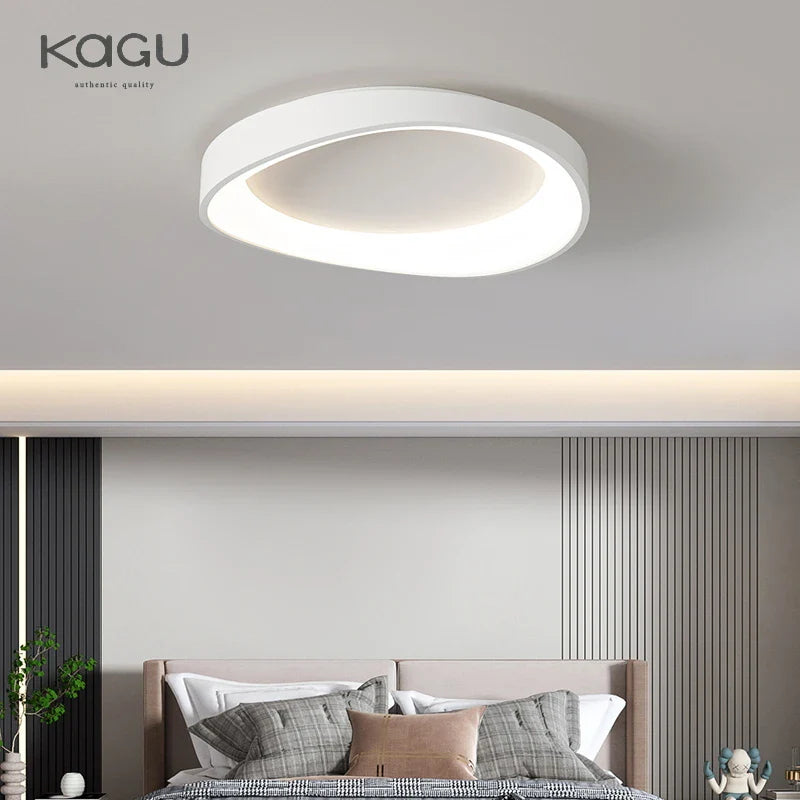 Afralia™ LED Round Ceiling Lamp with Remote Control Dimming for Modern Indoor Lighting