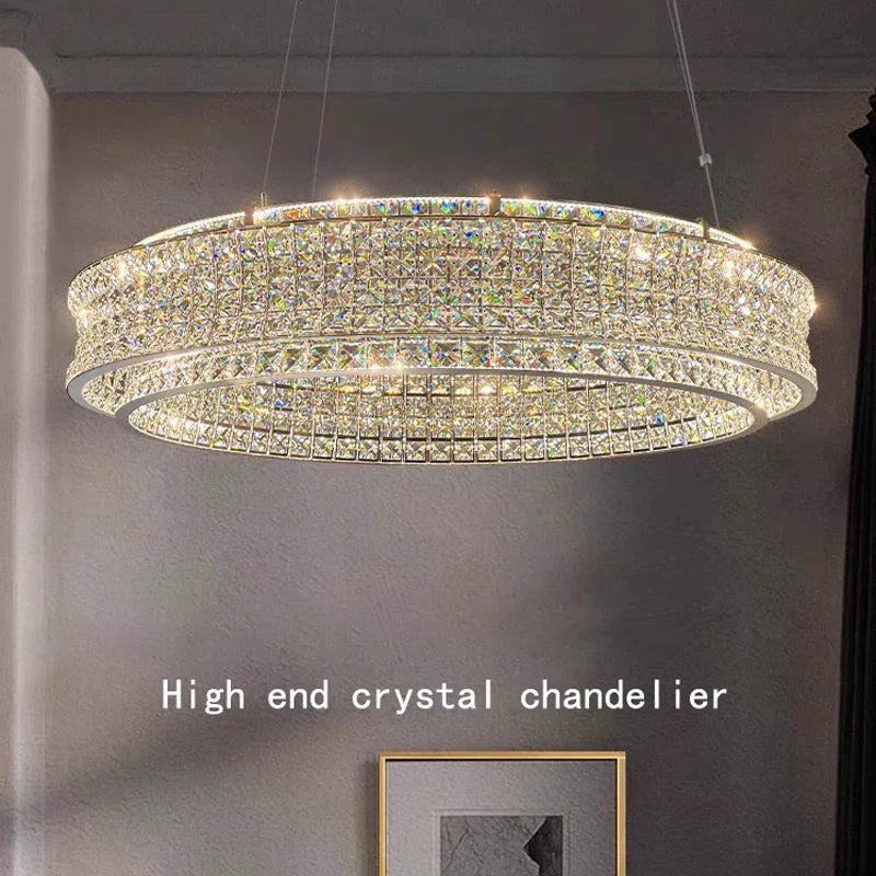 Afralia™ Crystal Ceiling Chandelier for Living Dining Bedroom Home Decor - Modern Luxury Lighting