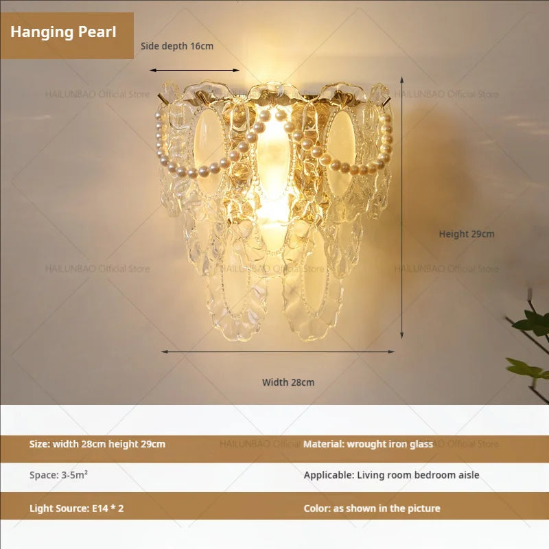 Afralia™ Luxe Crystal Glass Wall Lamp for Aisle, Living Room, Bedroom & Corridor Lighting