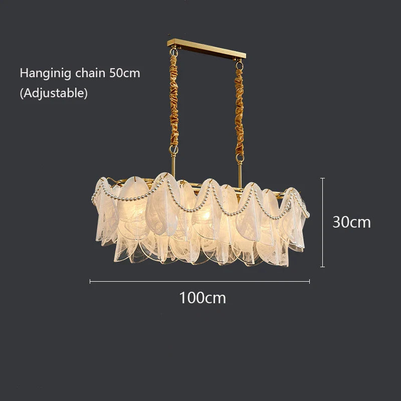Afralia™ Modern Glass Chandelier for Living Room - Luxury Golden Ceiling Pendant