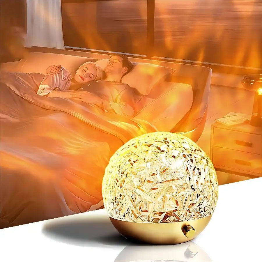 Afralia™ Rotating Water Ripple Projector Night Light 16 Colors Crystal Lamp