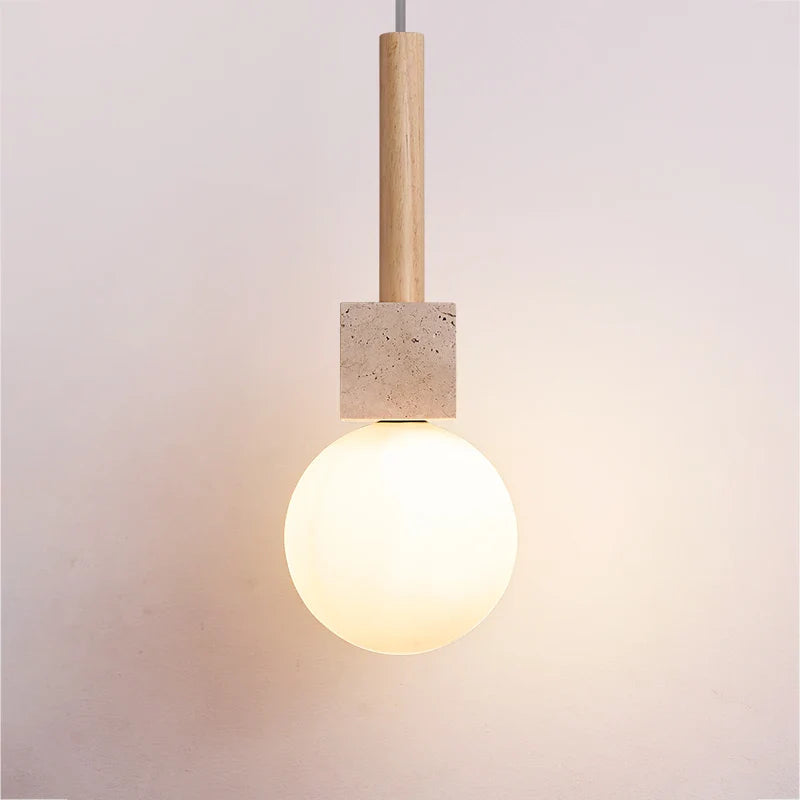 Afralia™ White Glass Ball LED Pendant Lights Nordic Modern Hanging Lamp