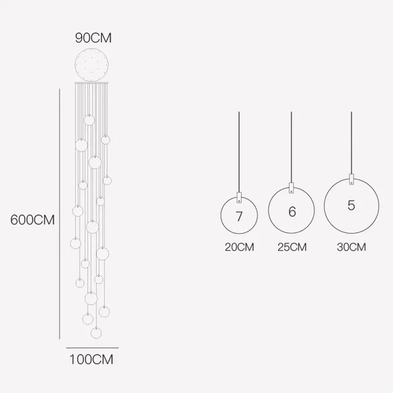 Afralia™ Staircase Chandeliers: Modern LED Pendant Lights for Living Room Décor