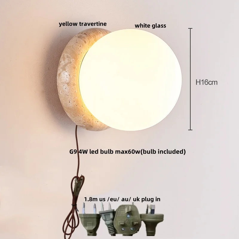 Afralia™ Travertine LED Wall Light - Modern Nordic Design for Hotel Dining Room