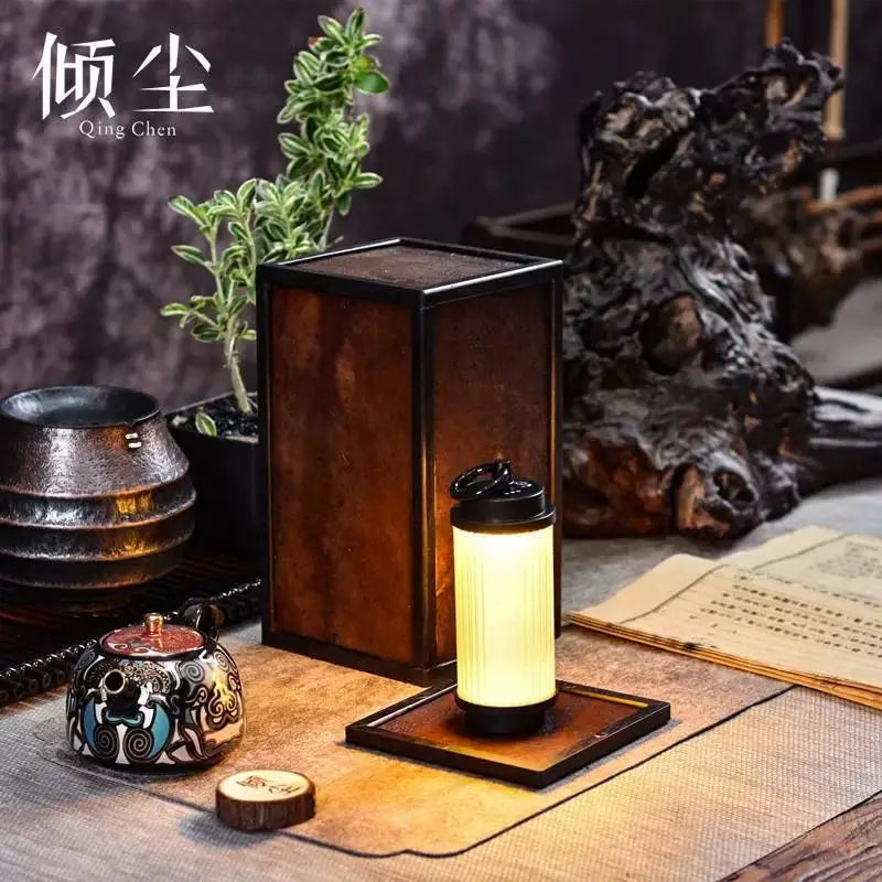 Afralia™ Hedge Stone Candle Holder: Ancient Decorative Amber Table Lamp