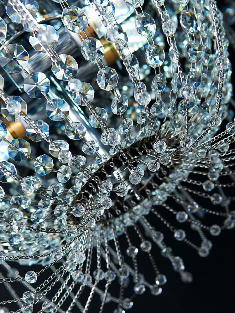 Afralia™ French Crystal Chandelier Staircase Villa LED Lustre - Luxury Designer Lighting Fixtures